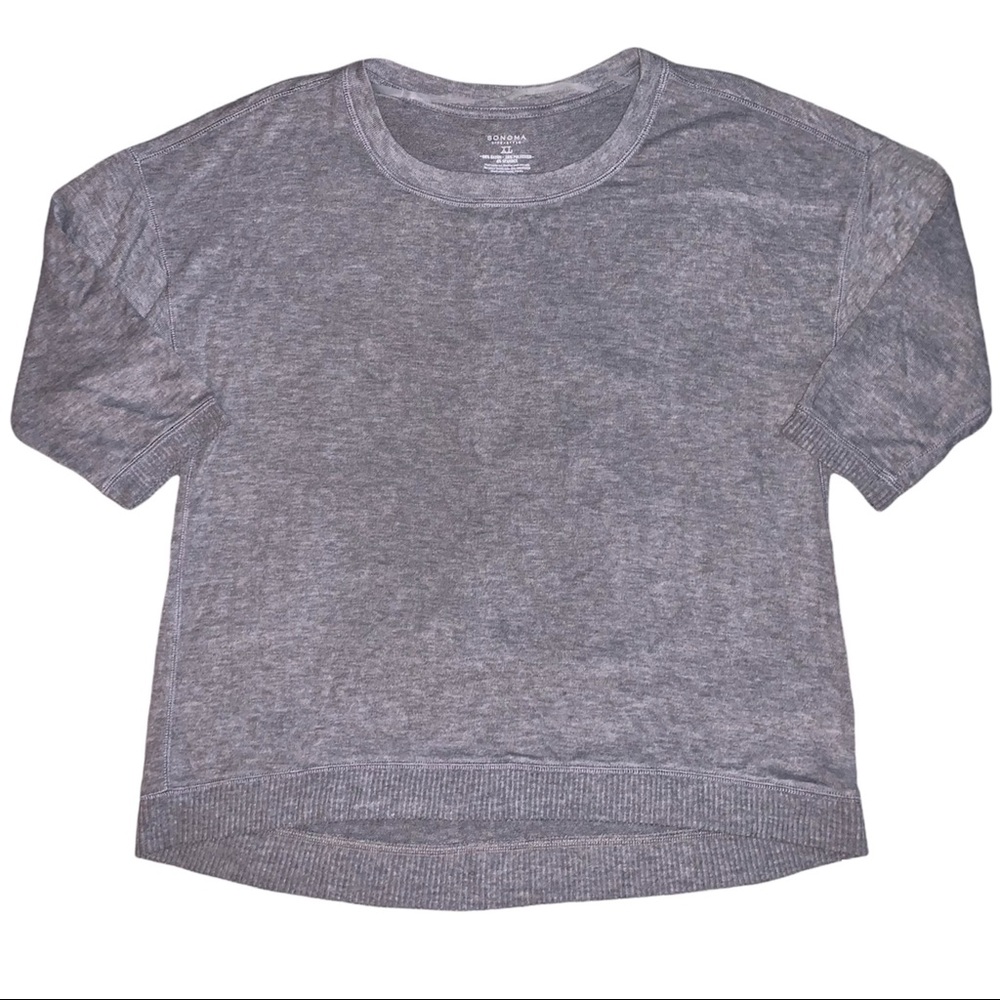 Sonoma Basic Grey Half Sleeve Knit Top